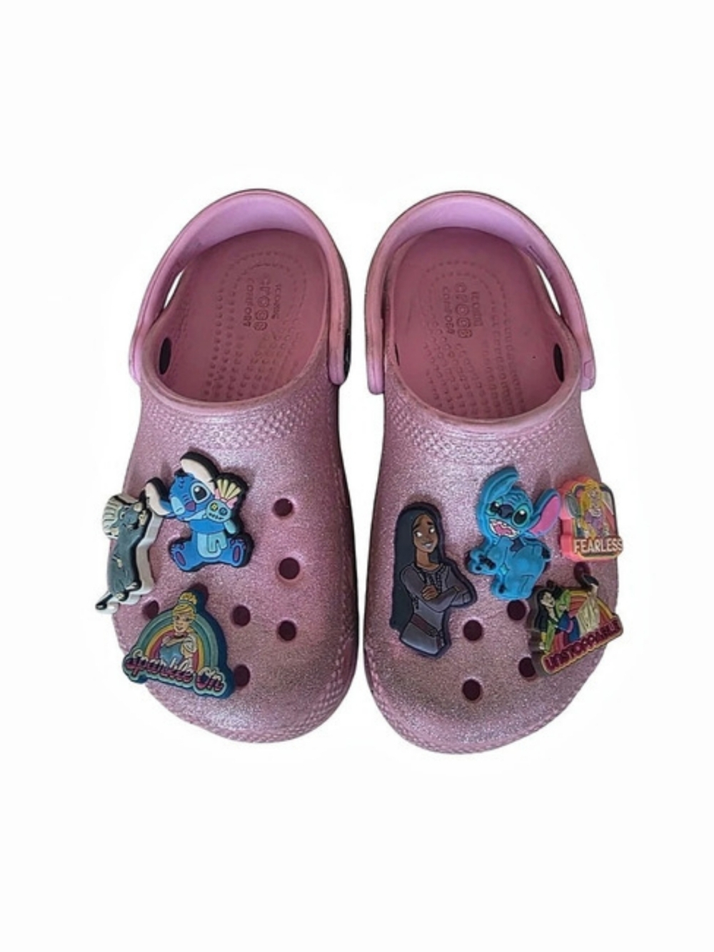 Crocs Kids Classic Glitter Clog Pink Girls US 10